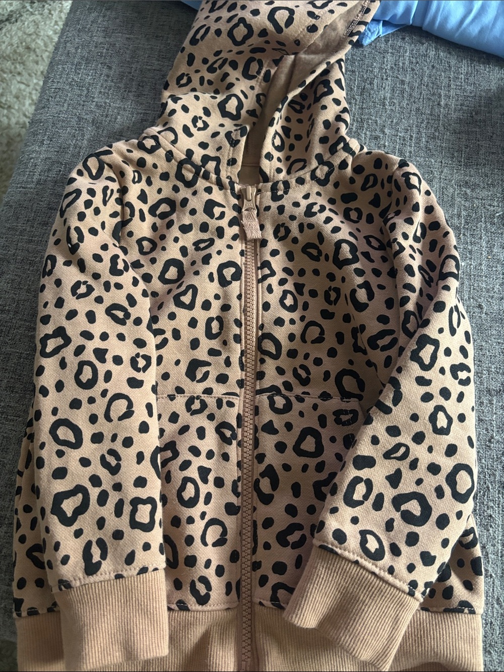 Cat and Jack Leopard Print Zip Hoodie Jacket - 3T